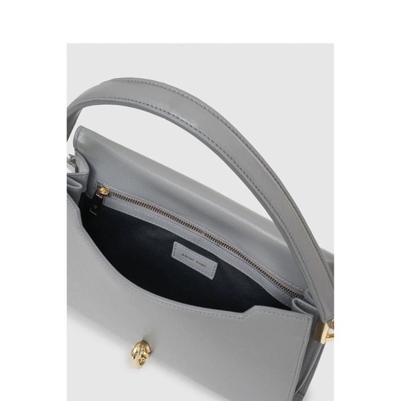 NEW ANINE BING colette bag in grey saffiano - Picture 4 of 12